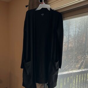 Tickled Teal Black Long Cardigan